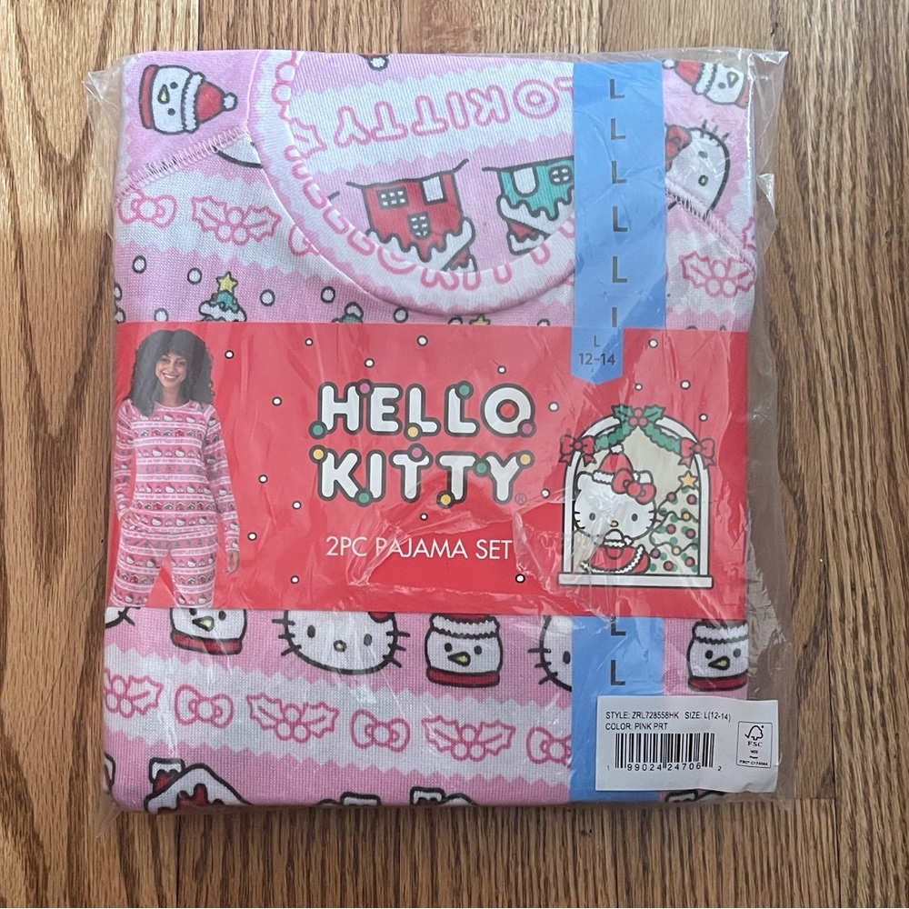 Hello Kitty holiday pajama set, long sleeve top & joggers